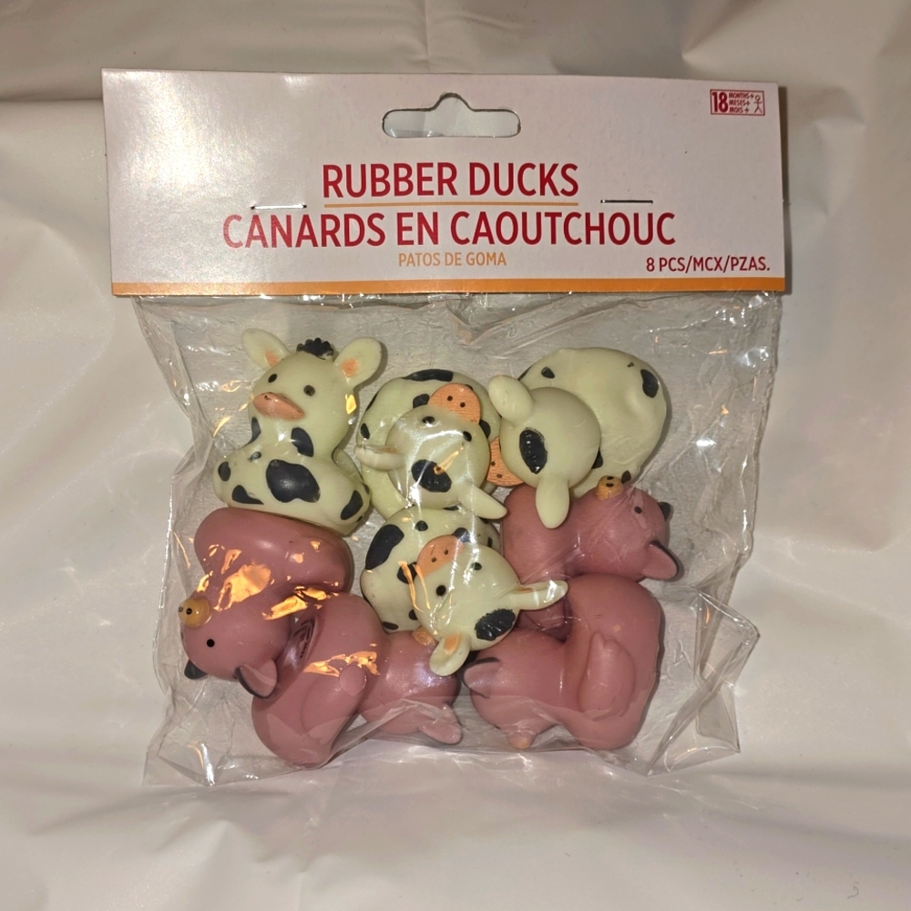 Friendly Farm Rubber Ducks 8 Count